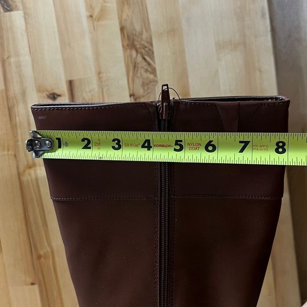 Karen Scott Deliee Riding Boots Womens 8.5W Wide Calf Cognac Brown Side Zip  NWB - Picture 6 of 8